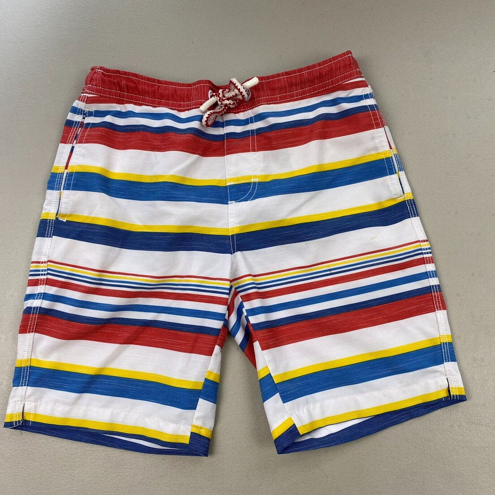 Johnnie O Swim Trunks Boys Youth 10 Hope Town Striped Cayenne Mesh Lined Pockets